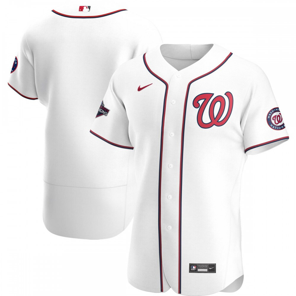 Washington Nationals 2019 World Series Champions Home Authentic Team Jersey - White-Pro Kit Vault | Brand New 26/27 Sports Jerseys